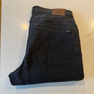 Faherty Slim Straight Pant Onyx Black 30 x 32